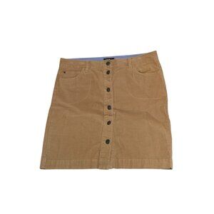 Tommy Hilfiger Women's Skirt Tan Corduroy Button Down-Front A-Line Mini Sz M Y2K